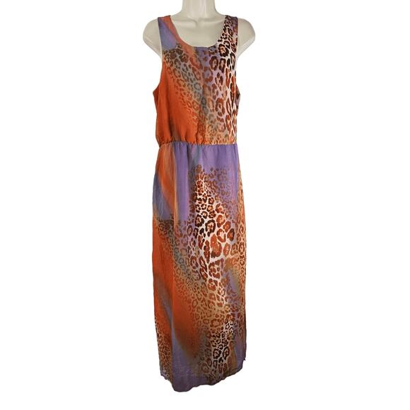 W118 by WALTER BAKER NWT Tropical‎ Leopard JUNGLE Maxi DRESS Woman’s M NWOT - Picture 1 of 16